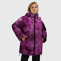 Куртка зимняя женская Абстракция - гранат умбалит, цвет: 3D-черный — фото 2
