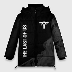 Женская зимняя куртка The Last Of Us glitch на темном фоне вертикально