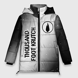Куртка зимняя женская Thousand Foot Krutch glitch на светлом фоне вертик, цвет: 3D-черный