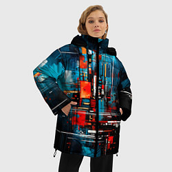 Куртка зимняя женская Городская абстракция, цвет: 3D-светло-серый — фото 2