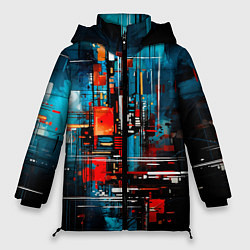 Куртка зимняя женская Городская абстракция, цвет: 3D-светло-серый