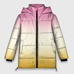 Куртка зимняя женская Розовый бежевый желтый градиент, цвет: 3D-светло-серый