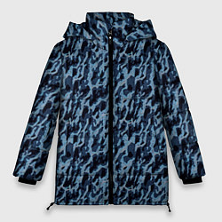 Женская зимняя куртка Размытый пятнистый синий