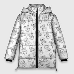 Женская зимняя куртка Сончас у мишек - принт раскраска
