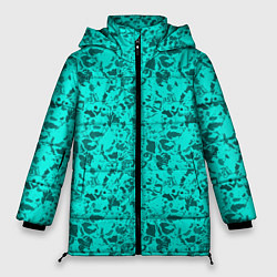 Женская зимняя куртка Текстура камень цвета морской волны