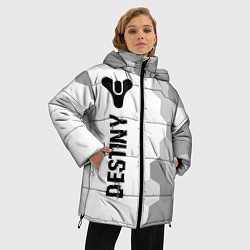 Куртка зимняя женская Destiny glitch на светлом фоне по-вертикали, цвет: 3D-черный — фото 2