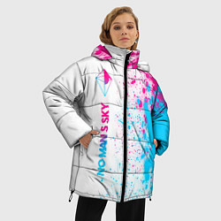 Куртка зимняя женская No Mans Sky neon gradient style по-вертикали, цвет: 3D-черный — фото 2