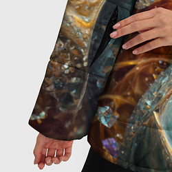 Куртка зимняя женская Текстура спираль из кристалов, цвет: 3D-светло-серый — фото 2