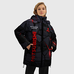 Куртка зимняя женская Mitsubishi - плиты с эффектом свечения, цвет: 3D-черный — фото 2