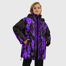 Куртка зимняя женская Демонический доспех фиолетовый, цвет: 3D-черный — фото 2