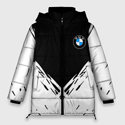 Куртка зимняя женская BMW стильная геометрия спорт, цвет: 3D-черный