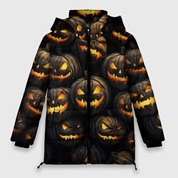 Женская зимняя куртка Зловещие хэллоуинские тыквы