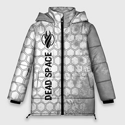 Куртка зимняя женская Dead Space glitch на светлом фоне по-вертикали, цвет: 3D-черный