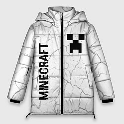 Женская зимняя куртка Minecraft glitch на светлом фоне вертикально