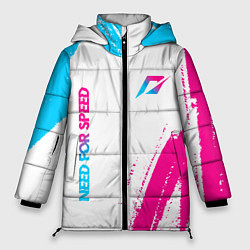 Женская зимняя куртка Need for Speed neon gradient style вертикально