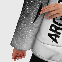 Куртка зимняя женская Architects glitch на светлом фоне вертикально, цвет: 3D-черный — фото 2