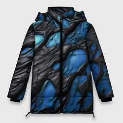 Куртка зимняя женская Синяя текучая субстанция, цвет: 3D-светло-серый