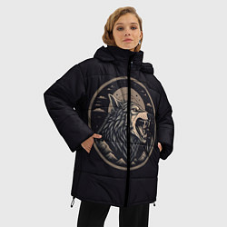 Куртка зимняя женская Волк хищник, цвет: 3D-черный — фото 2