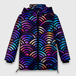 Женская зимняя куртка Разноцветные волны-чешуйки
