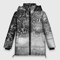 Женская зимняя куртка Серый лёд и снежинки