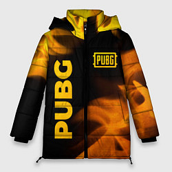 Женская зимняя куртка PUBG - gold fire gradient