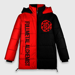 Женская зимняя куртка Стальной алхимик - красная печать Альфонс