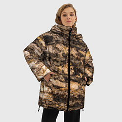 Куртка зимняя женская Текстура коры сосны, цвет: 3D-светло-серый — фото 2
