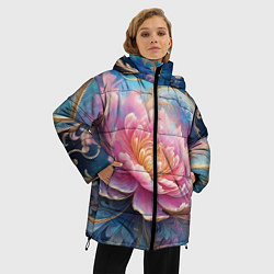 Куртка зимняя женская Цветок в космосе, цвет: 3D-красный — фото 2
