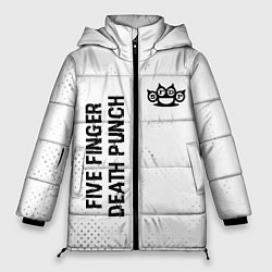 Женская зимняя куртка Five Finger Death Punch glitch на светлом фоне вер