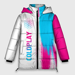 Женская зимняя куртка Coldplay neon gradient style по-вертикали