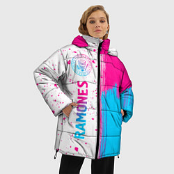 Куртка зимняя женская Ramones neon gradient style по-вертикали, цвет: 3D-черный — фото 2