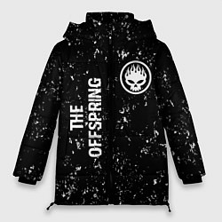 Женская зимняя куртка The Offspring glitch на темном фоне вертикально
