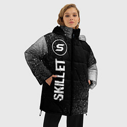Куртка зимняя женская Skillet glitch на темном фоне по-вертикали, цвет: 3D-черный — фото 2