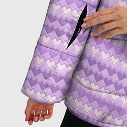 Куртка зимняя женская Геометрический узор с сердцами, цвет: 3D-черный — фото 2