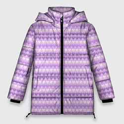 Куртка зимняя женская Геометрический узор с сердцами, цвет: 3D-черный