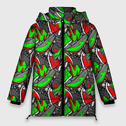 Куртка зимняя женская Разноцветные кеды, цвет: 3D-красный