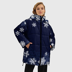 Куртка зимняя женская Воздушные снежинки, цвет: 3D-черный — фото 2