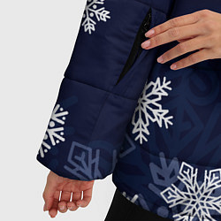 Куртка зимняя женская Воздушные снежинки, цвет: 3D-красный — фото 2