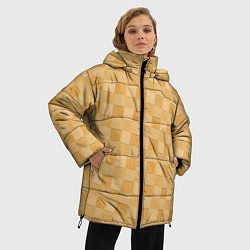 Куртка зимняя женская Плетение из берёсты текстура, цвет: 3D-черный — фото 2