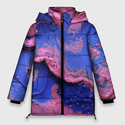 Куртка зимняя женская Розовая пена на синей краске, цвет: 3D-светло-серый