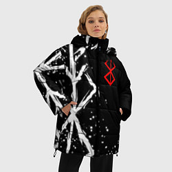 Куртка зимняя женская Знак жертвы из аниме берсерк, цвет: 3D-красный — фото 2