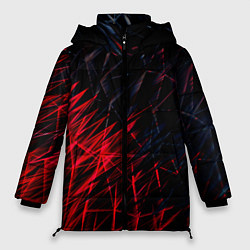 Женская зимняя куртка Красно чёрные узоры
