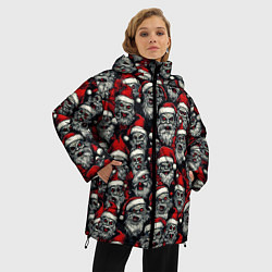 Куртка зимняя женская Плохой Санта Клаус, цвет: 3D-черный — фото 2