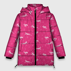 Женская зимняя куртка Розовые зайцы