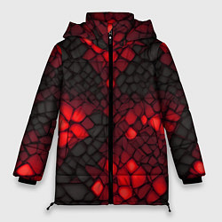 Женская зимняя куртка Красный трескающийся камень