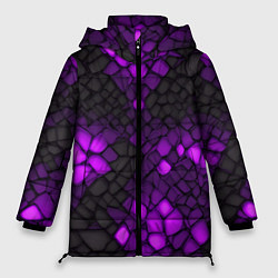 Женская зимняя куртка Фиолетовый трескающийся камень
