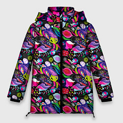 Куртка зимняя женская Разноцветный листопад, цвет: 3D-светло-серый