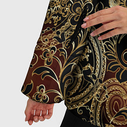 Куртка зимняя женская Золотые узоры пейсли, цвет: 3D-светло-серый — фото 2