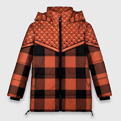 Куртка зимняя женская Стёжка: рыжая клетка, цвет: 3D-светло-серый