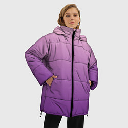 Куртка зимняя женская Нежный розовый и насыщенный малиновый градиент, цвет: 3D-черный — фото 2